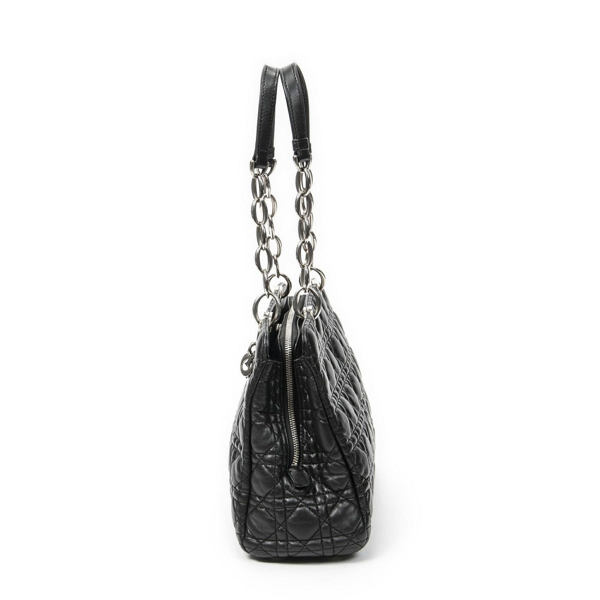 Dior Small Shopping Tote Black Cannage Lambskin Leather — view 3