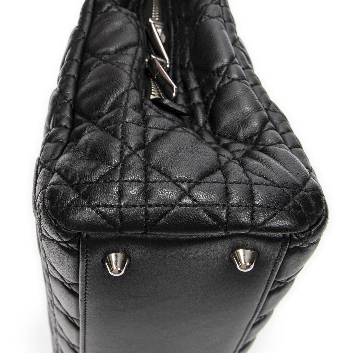 Dior Small Shopping Tote Black Cannage Lambskin Leather — view 7