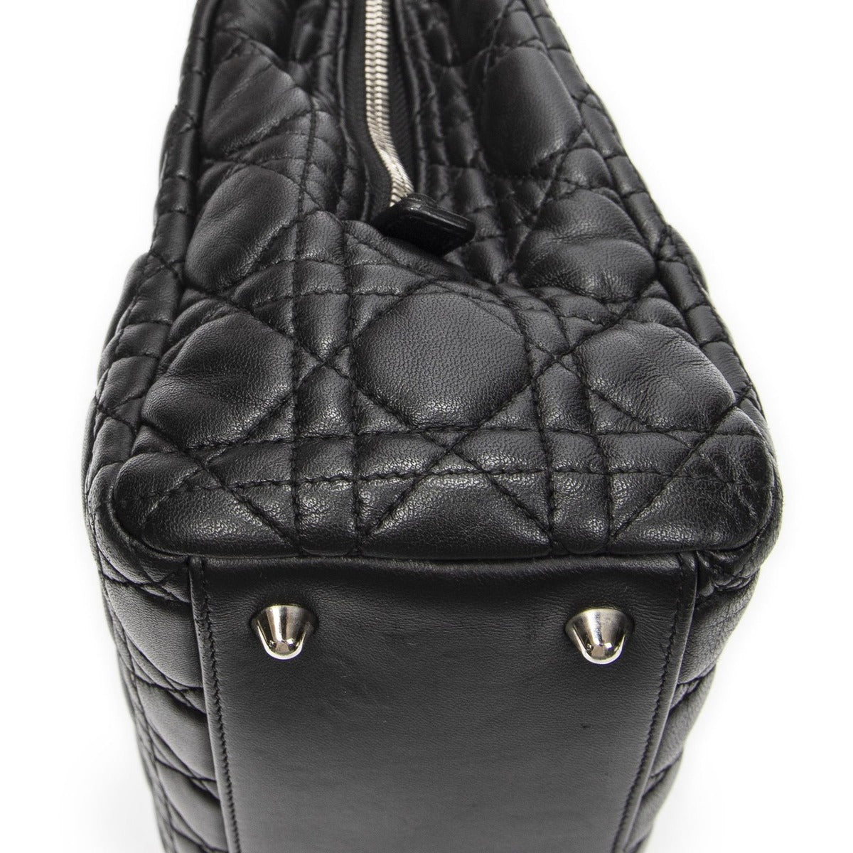 Dior Small Shopping Tote Black Cannage Lambskin Leather — view 8
