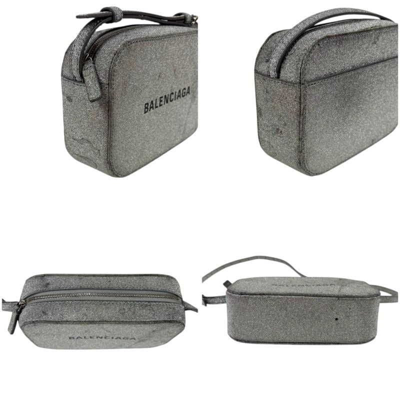 Balenciaga Camera Bag XS Everyday Mini Shoulder Bag Silver Lame Glitter Logo