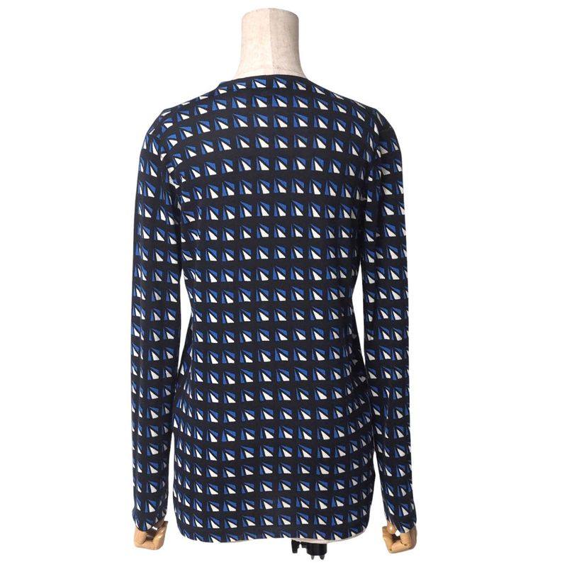 Prada Knitwear Size 38 Silk Allover V-neck Knitted Cardigan [recommended]