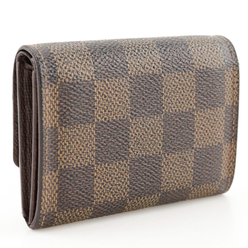 Louis Vuitton Porte Monepla N61930 Damier Canvas Brown Mi4007 Unisex Coin Case
