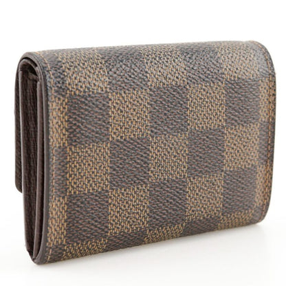 Louis Vuitton Porte Monepla N61930 Damier Canvas Brown Mi4007 Unisex Coin Case