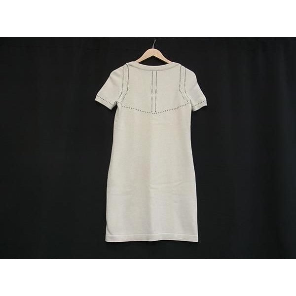 Chanel Dress Coco Mark Ivory 100% Cashmere Short-sleeved Knit — view 3