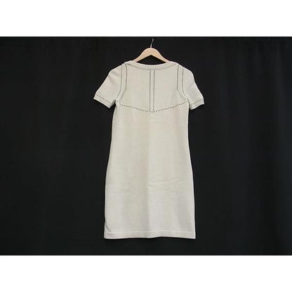 Chanel Dress Coco Mark Ivory 100% Cashmere Short-sleeved Knit — view 3