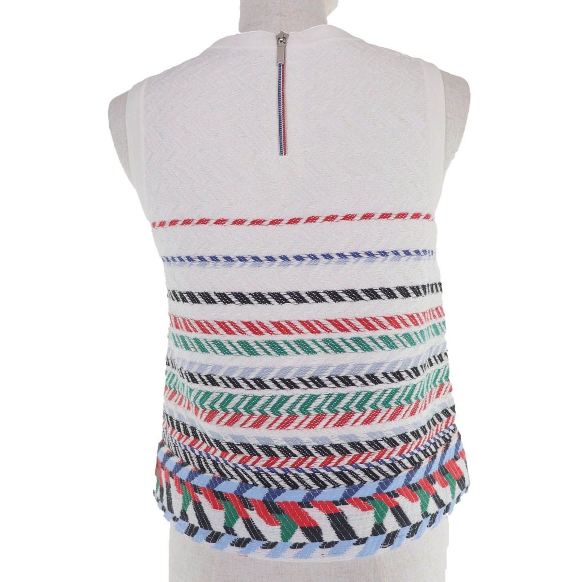 Chanel Cotton Sleeveless Knit Top White Multicolor 36 Sweater — view 3