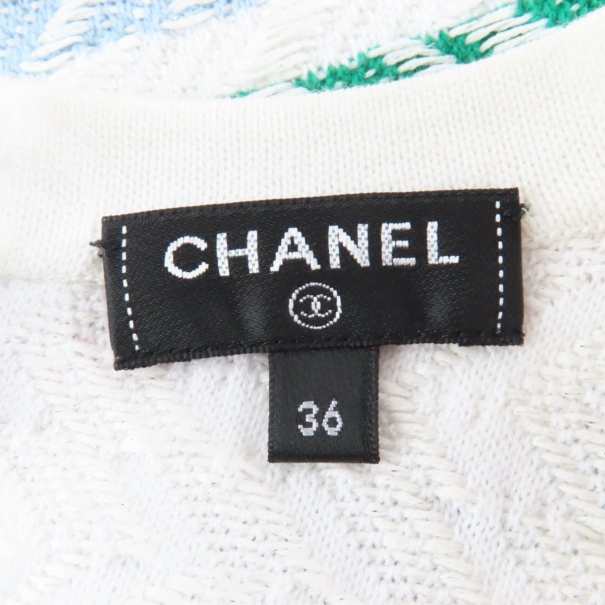 Chanel Cotton Sleeveless Knit Top White Multicolor 36 Sweater — view 5