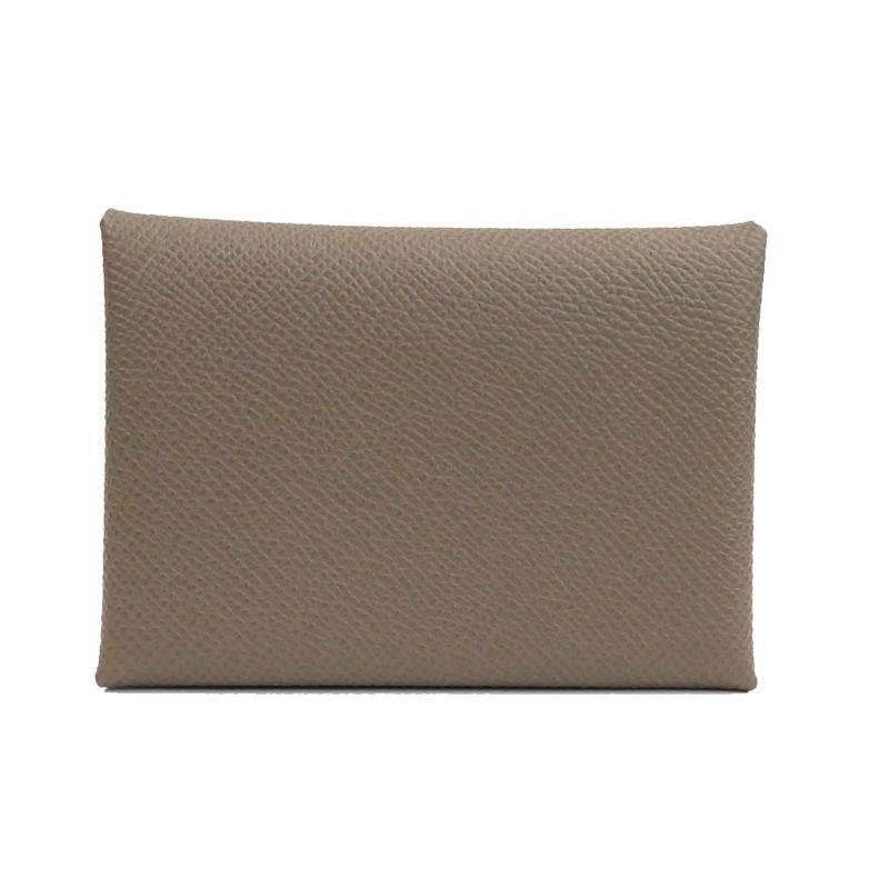 Hermes Calvi Duo Etoupe Coin Case With Epson Leather