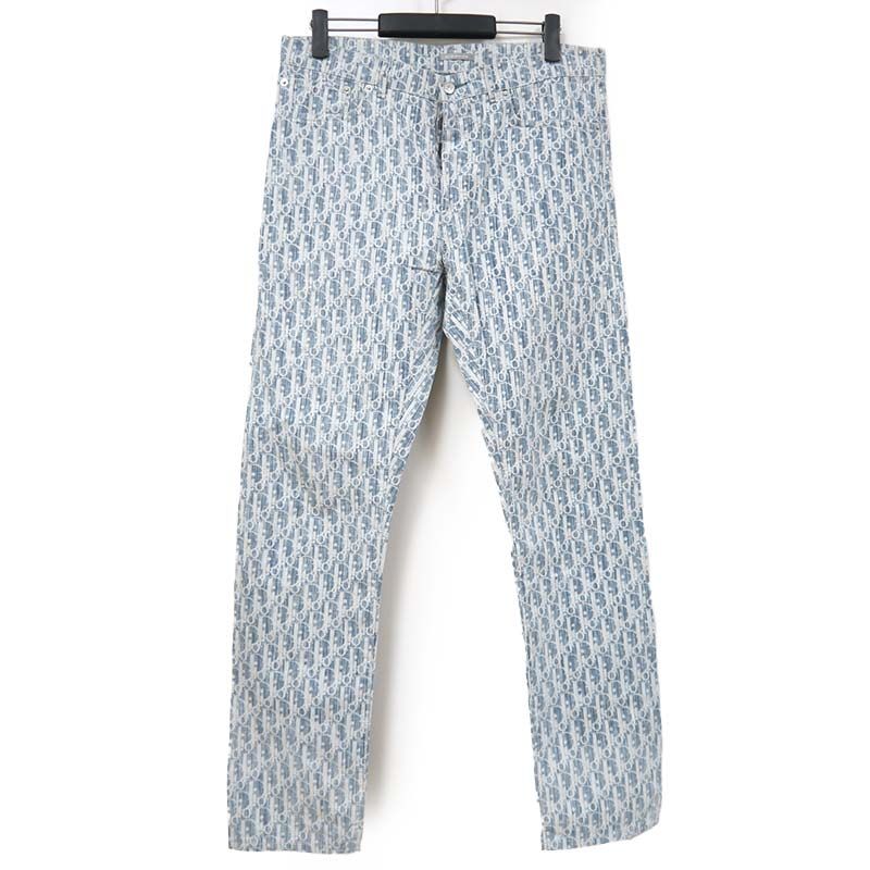 Dior Cotton Pants Oblique Size 30 Blue