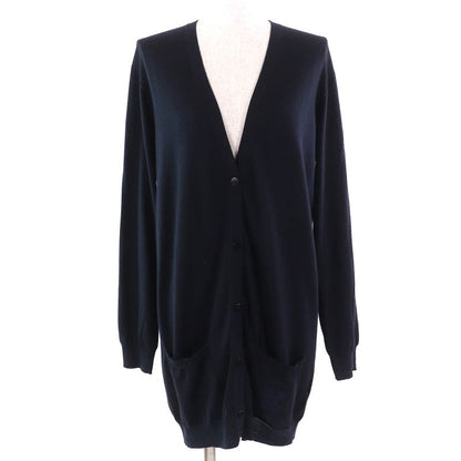 Hermes Cashmere Silk Pocket Logo Embroidery Logo Button V-neck Long Sleeves