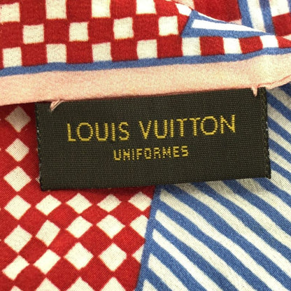 Louis Vuitton Bandeau Checkered Silk Scarf Pink and Multicolor