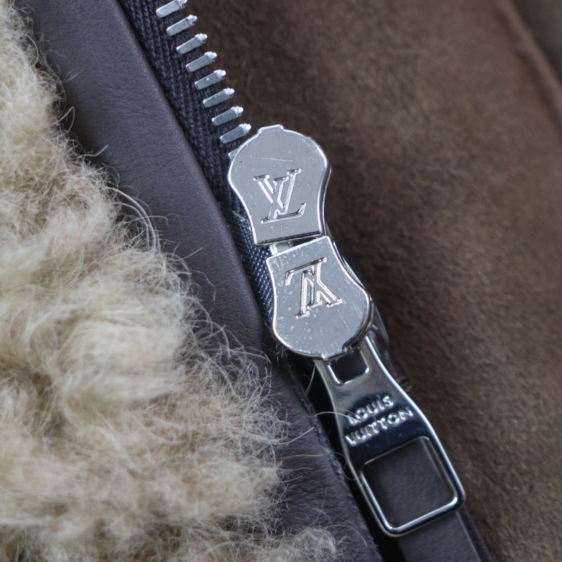 Louis Vuitton Mouton Cowhide Hooded Double Zip-up Mouton Coat