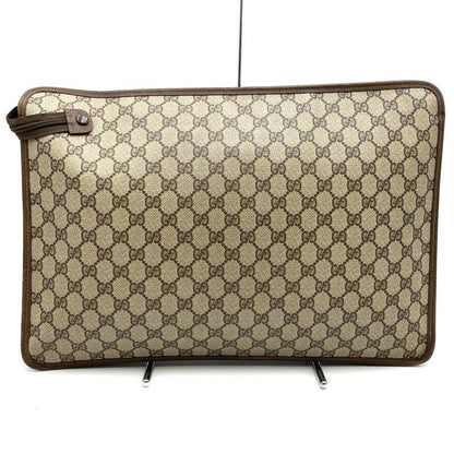 Gucci 017 115 Second Bag Clutch Bag Pouch GG Supreme Sherry Line Leather Brown