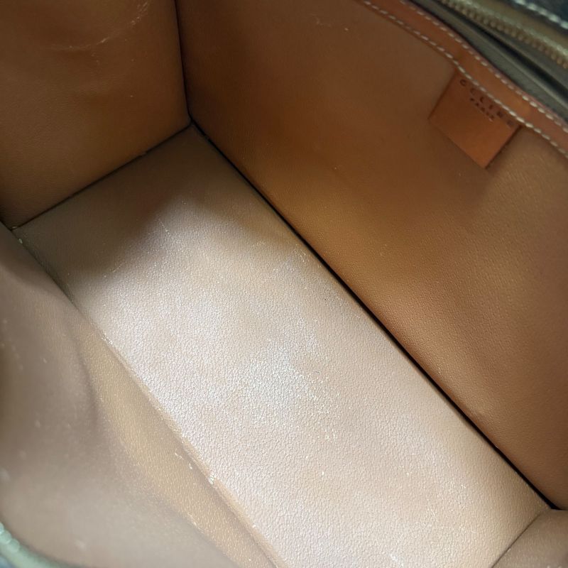 Celine Macadam Pattern Vintage Handbag Triomphe Business Calf Leather Brown