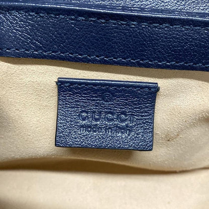 Gucci Shoulder Bag GG Marmont Quilted Leather Super Mini Bag 476433 Blue And