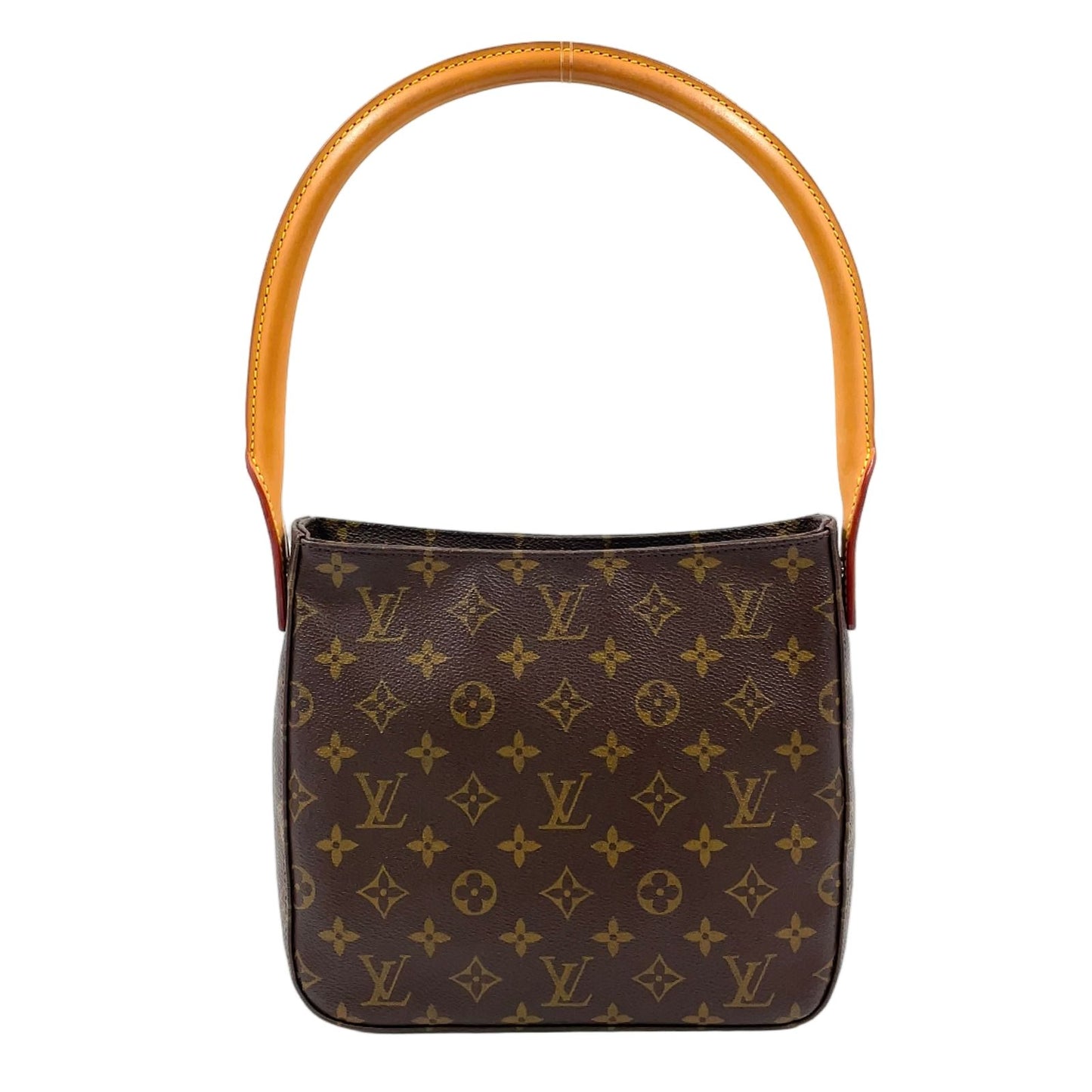 Louis Vuitton Looping Monogram Leather Brown Light Handbag Gold