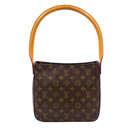 Louis Vuitton Looping Monogram Leather Brown Light Handbag Gold