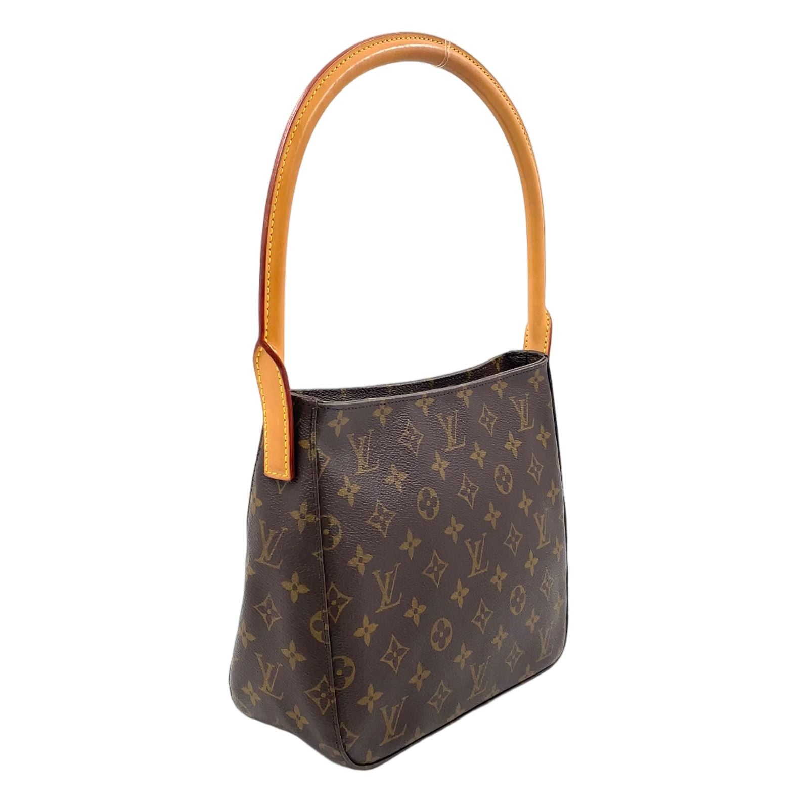 Louis Vuitton Looping Monogram Leather Brown Light Handbag Gold — view 2