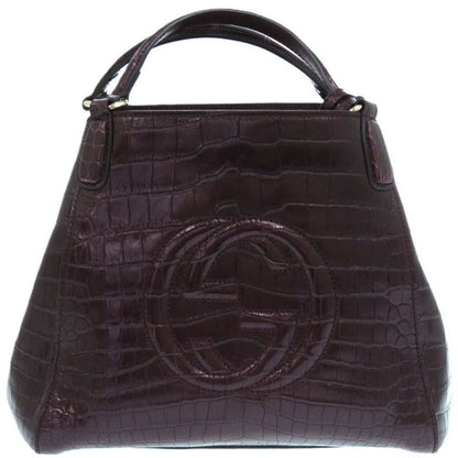 Gucci Soho 2-Way Leather Purple 0696 Tote Bag