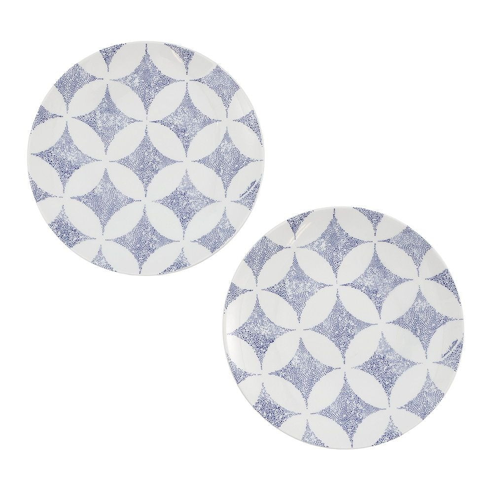 Louis Vuitton Constellation Set of 2 Dessert Plates Pottery White Blue