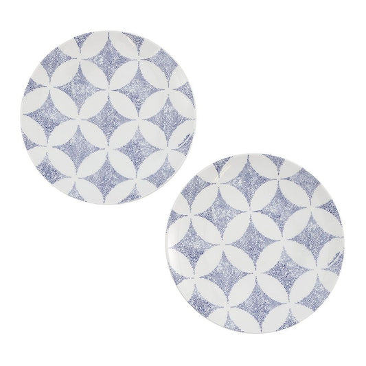 Louis Vuitton Constellation Set of 2 Dessert Plates Pottery White Blue
