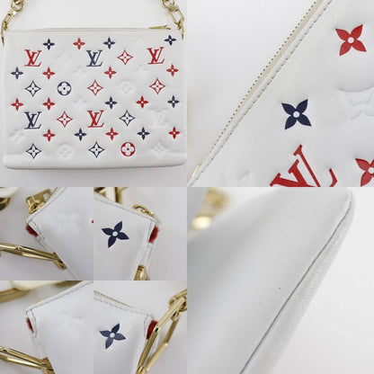 Louis Vuitton Coussin PM Monogram 2WAY Clutch M23466 Sheepskin White Ladies