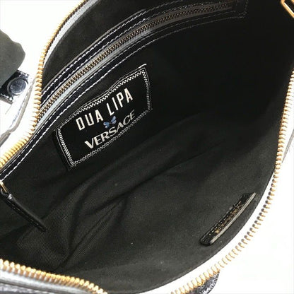 Versace Medusa Metallic Leather Repeat Hobo 2-Way Hand Shoulder Bag Blue