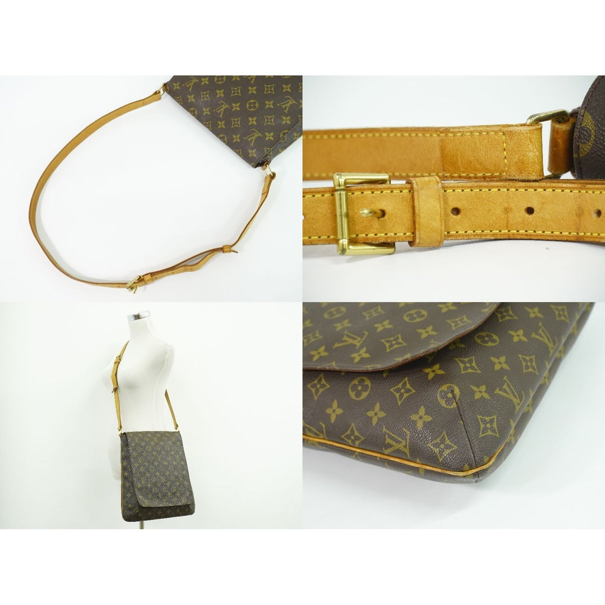 Louis Vuitton LV Musette Monogram Shoulder Bag Pochette Brown — view 6