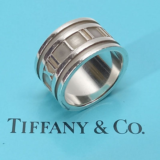 Tiffany & Co Size 14.5 11mm Atlas Ring 925 Silver
