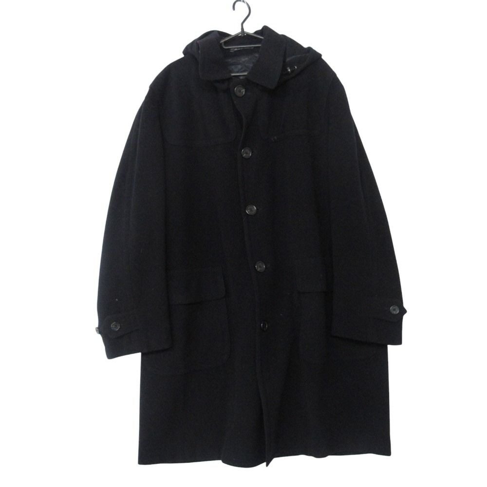 Fendi Duffel Coat Melton Wool Knee Length Long Black