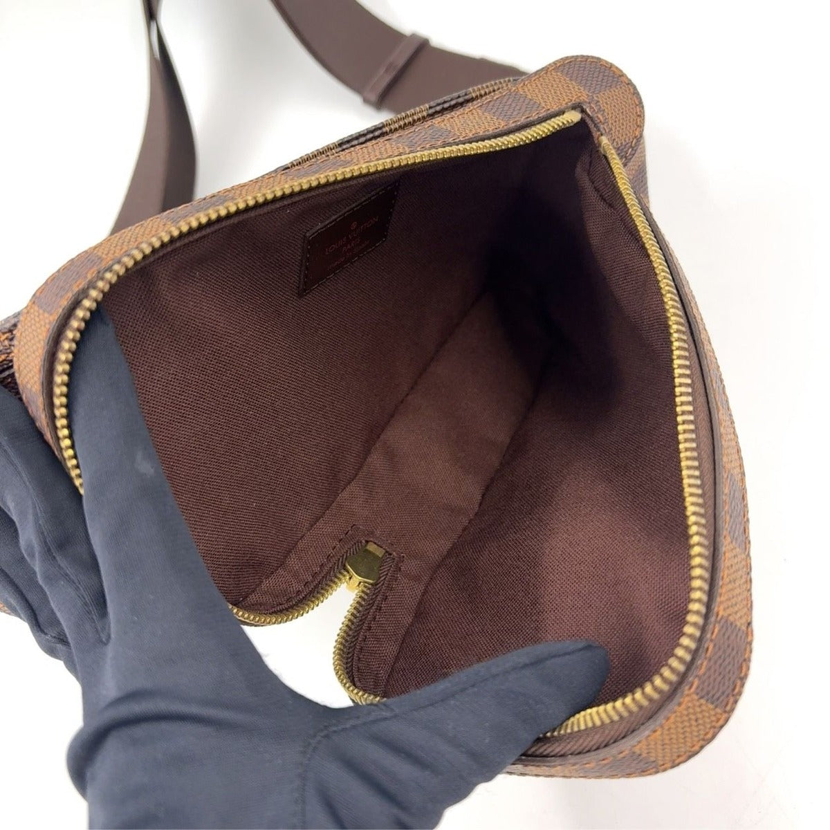Louis Vuitton Damier Geronimos Brown Belt Bag Gold — view 3