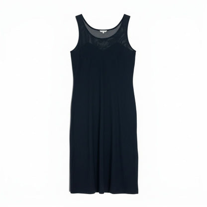 Dior Sleeveless Dress Mesh Logo Embroidery Slit M Black