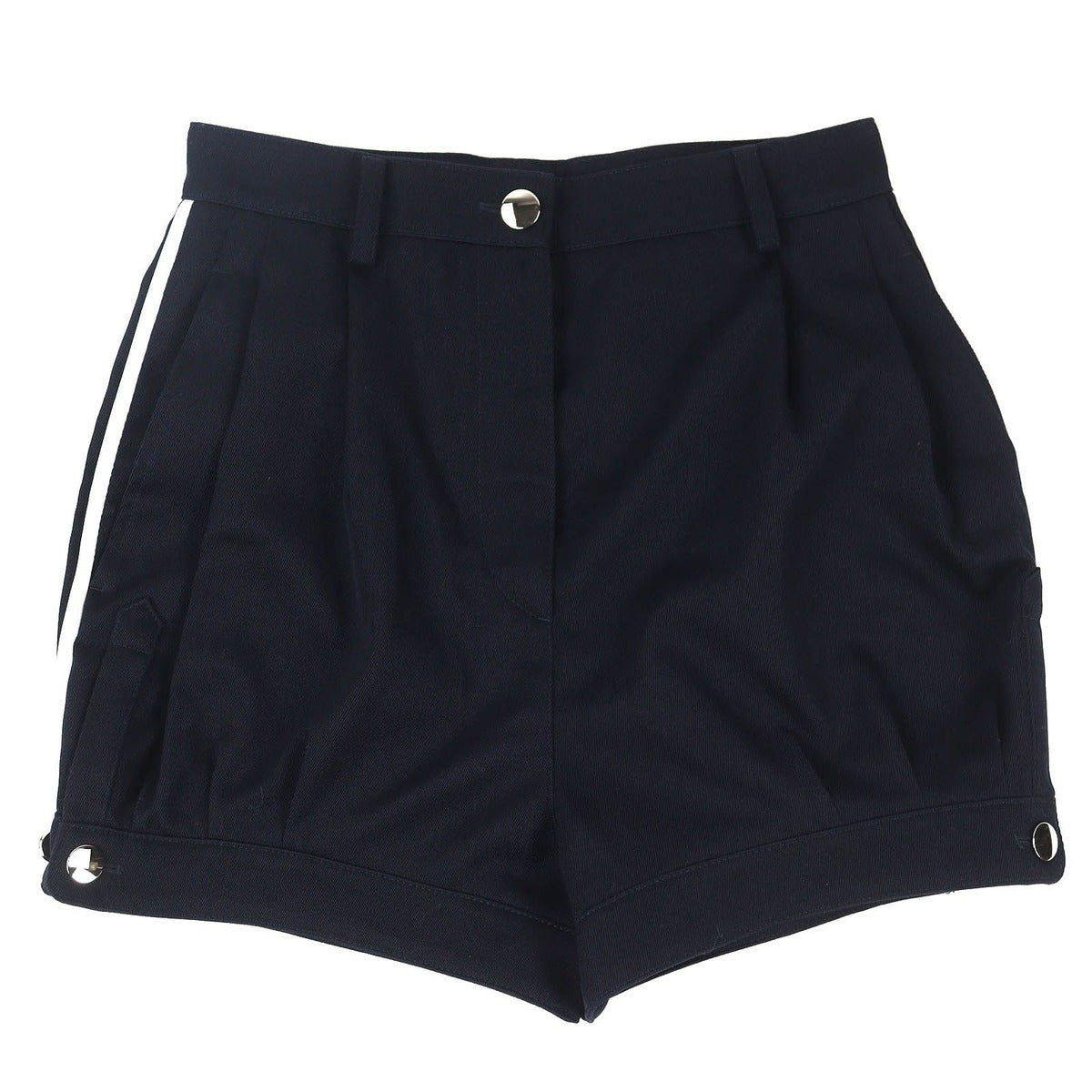 Prada 100% Virgin Wool Sideline Shorts Navy 40 Made