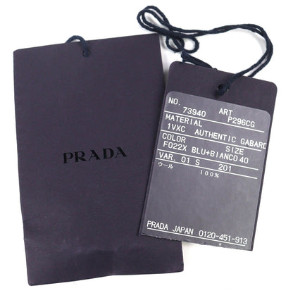 Prada 100% Virgin Wool Sideline Shorts Navy 40 Made — view 10