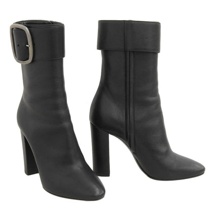 Saint Laurent 2020 Item 529330 Leather Belted Short Ankle Boots 36.5 23-23.5cm