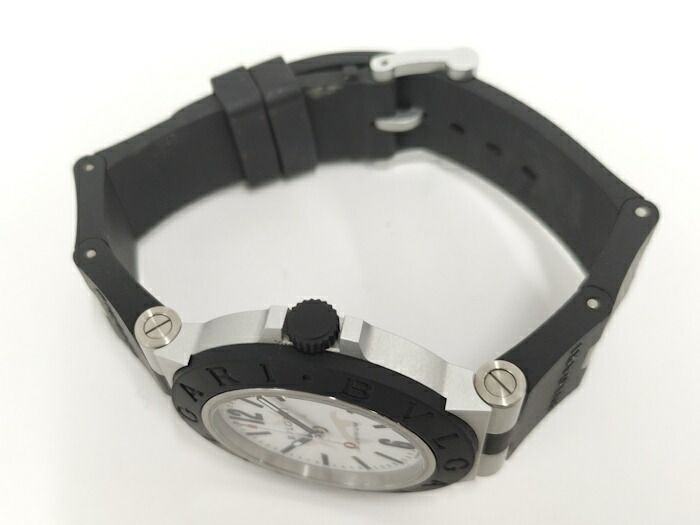 Bvlgari Aluminum Steve Aoki Limited Aluminum Automatic White Dial Rubber Black