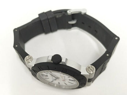 Bvlgari Aluminum Steve Aoki Limited Aluminum Automatic White Dial Rubber Black