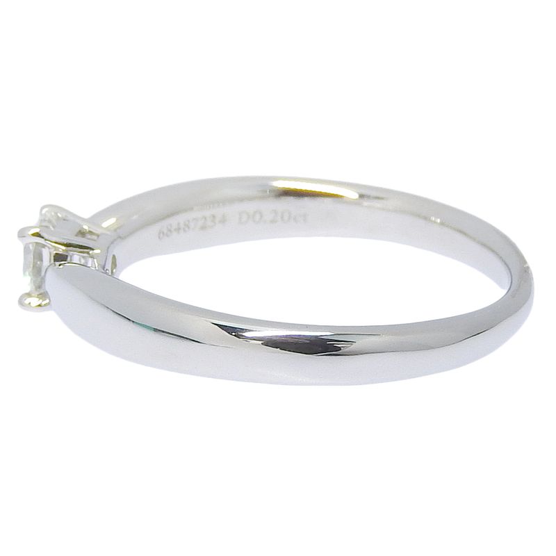 Tiffany & Co Solitaire Pt950platinum And Diamonds #8.5 0.20 Ladies 3.6g Ring