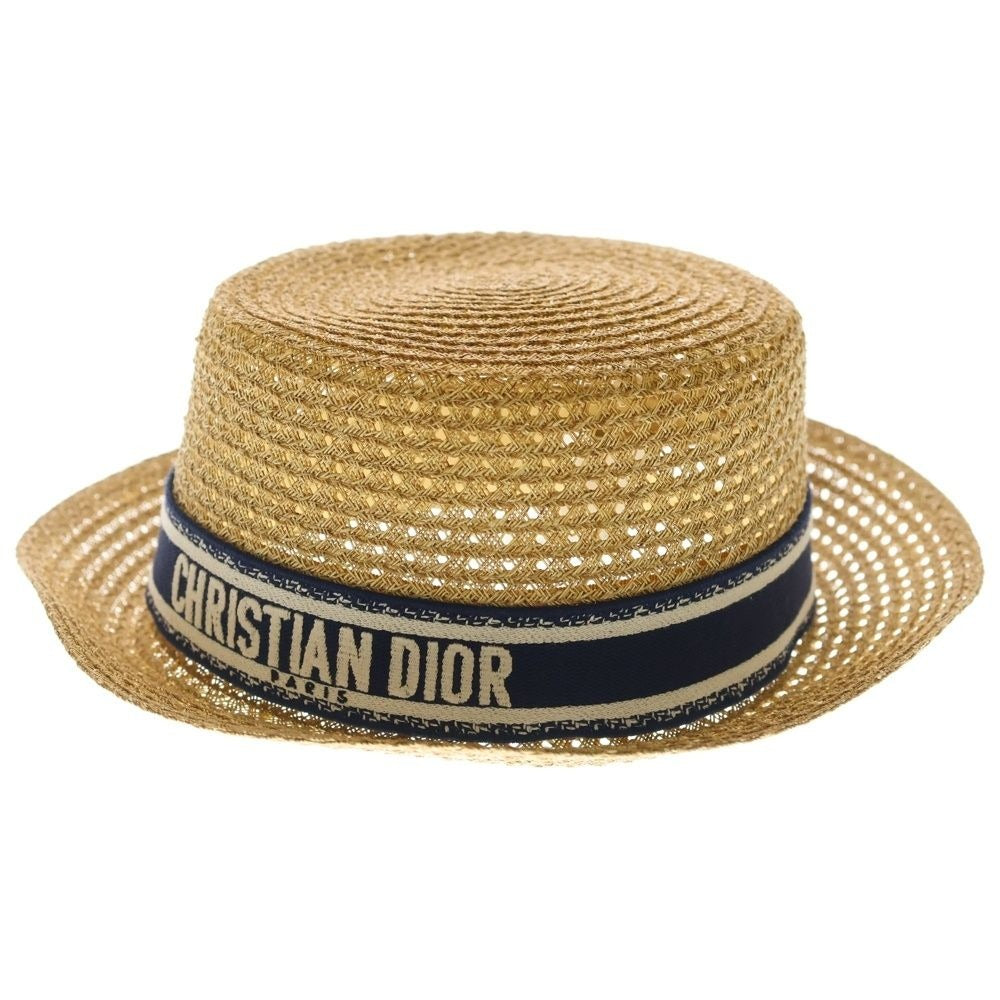 Dior Bob Hat Logo Straw Beige