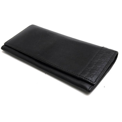 Gucci Long Wallet Women Leather Black Mistral GG Shape Pressed — view 3