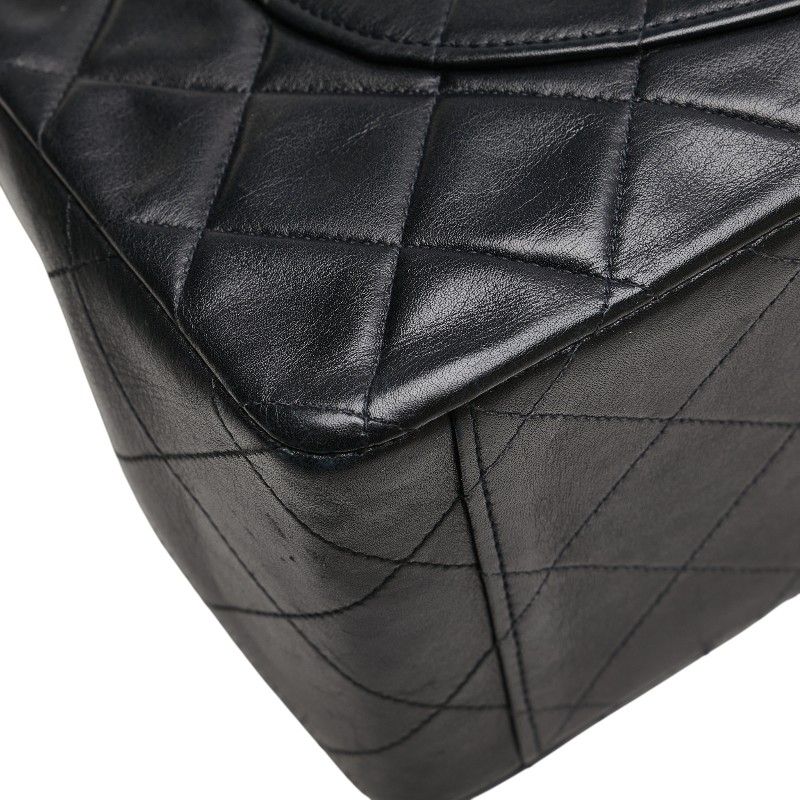 Chanel Matelasse Coco Mark Chain Shoulder Bag Handbag Black Lambskin Ladies