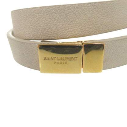 Yves Saint Laurent Opium Double Loop Bracelet 646558 Leather White 0736 YVES