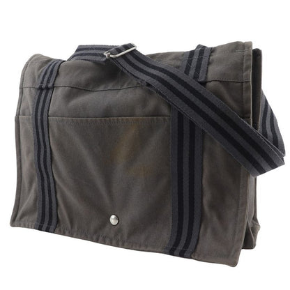 Hermes Fourre Tout Bassas MM Cotton Canvas Gray Unisex Shoulder Bag