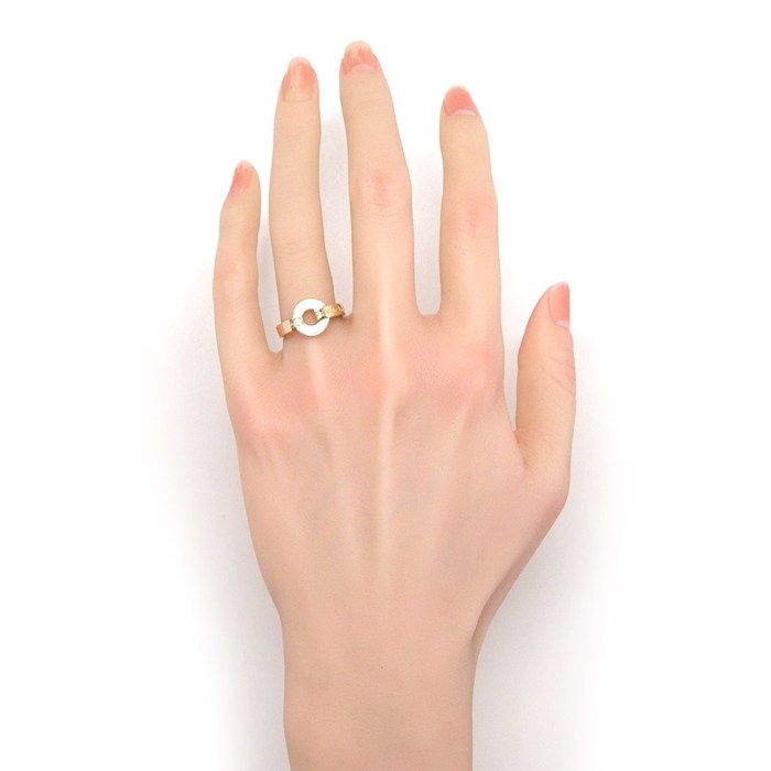 Bulgari Bvlgari Ring Bulgari Openwork 357519 Logo Round Circle White Shell 1