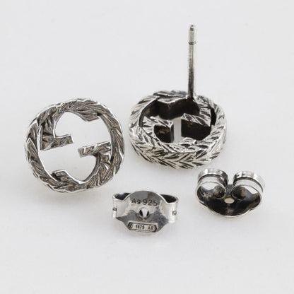 Gucci Interlocking G Metal Silver Unisex 2.9g Earrings