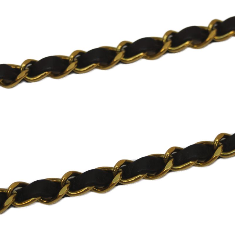 Chanel No 3 Black Lambskin Ghardware Mini Matelasse 17 Chain Shoulder Bag Black