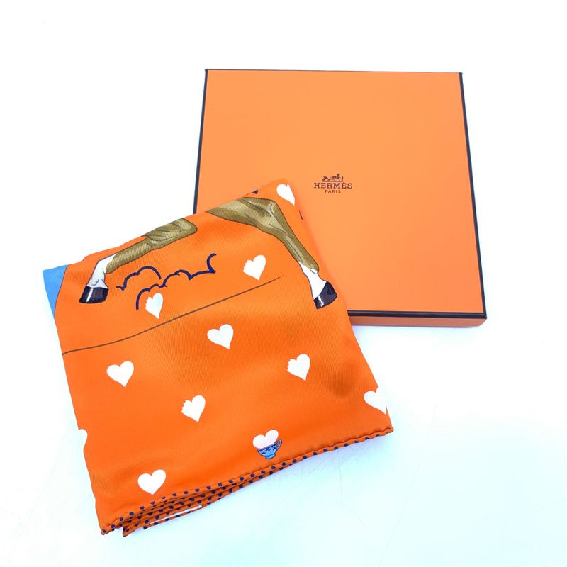 Hermes Scarf Carre 70 Tea Time Medaillons Tea Time Medallions Orange