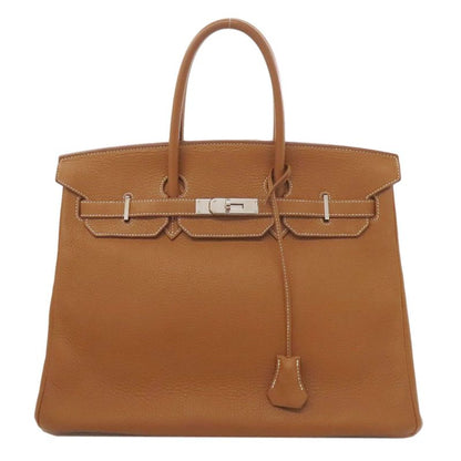 Hermes Birkin 35 Gold Silver Hardware Handbag Taurillon Women