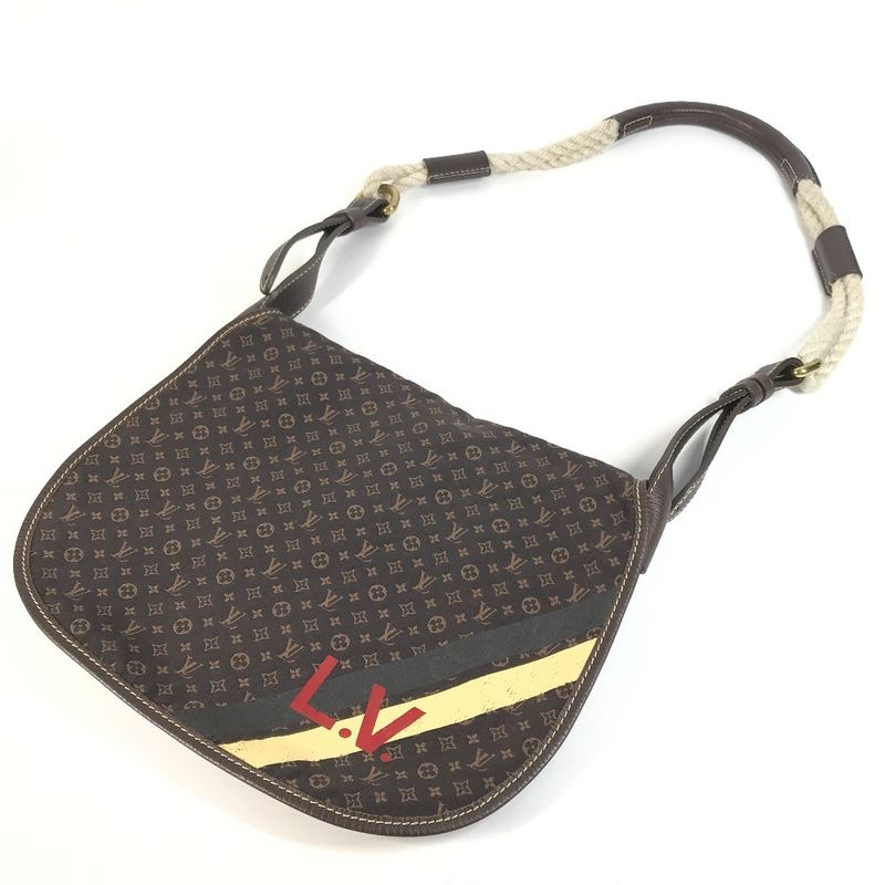 Louis Vuitton Shoulder Bag Aman M40021 Monogram Mini Lin Canvas Brown