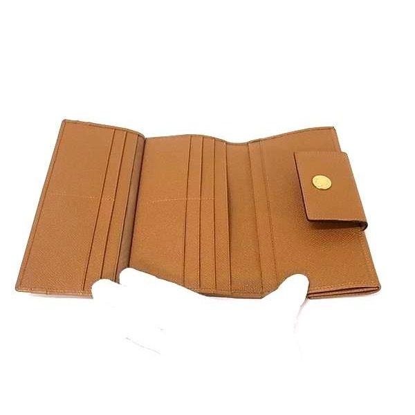 Bvlgari Classico Leather Trifold Wallet Billfold Coin Purse Brown — view 4